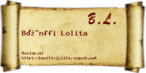 Bánffi Lolita névjegykártya